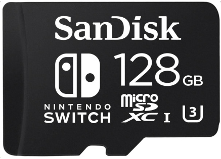 SanDisk MIcroSDXC karta 128GB for Nintendo Switch (R:100/W:90 MB/s, UHS-I, V30, U3, C10, A1) licensed Product