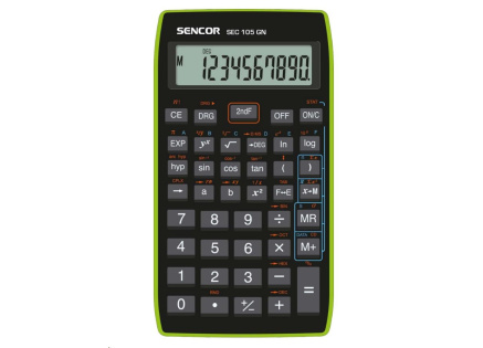 Sencor kalkulačka  SEC 105 GN - školní, 10místná, 56 vědeckých funkcí
