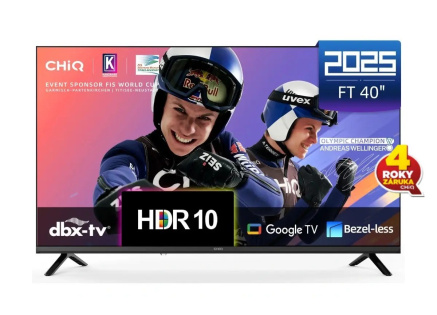 CHiQ L40FT TV 40", FHD, smart, Google TV, dbx-tv, Dolby Audio, Frameless