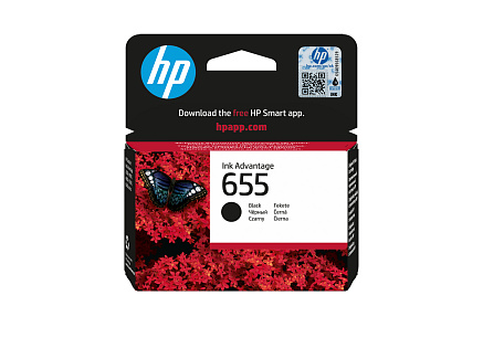 HP 655 Black Ink Cart, 14 ml, CZ109AE (550 pages)