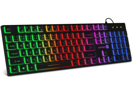 CONNECT IT kancelářská podsvícená klávesnice Chocolate RNBW, CZ + SK verze, černá CONNECT IT kancelářská podsvícená klávesnice Chocolate RNBW, CZ + SK verze, černá