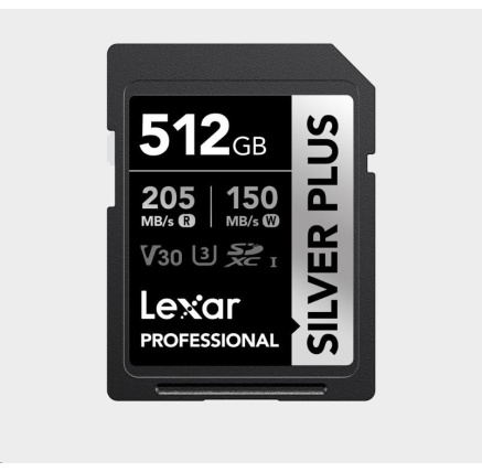 Lexar SDXC Professional SILVER Plus 1066x UHS-I/U3/A2/4K R205/W150 (V30) 512GB