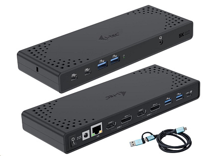 BAZAR - i-tec USB 3.0 / USB-C / Thunderbolt Dual Display Docking Station + PD 100W - Po opravě (Náhradní krabice)