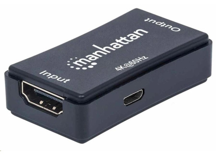 Manhattan HDMI opakovač, 4K HDMI Repeater, aktivní, do 40m, černá