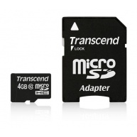 TRANSCEND MicroSDHC karta 4GB Class 10 + adaptér