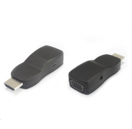 PREMIUMCORD Převodník HDMI na VGA miniaturní provedení se zvukem a napájecím konektorem - černý PREMIUMCORD Převodník HDMI na VGA miniaturní provedení se zvukem a napájecím konektorem - černý