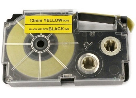 Xerox kompatibilní páska s Casio XR-12YW1, 12mm x 8m, černý tisk / žlutý podklad - ALLPRINT