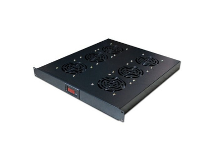 19" ventilační jednotka XtendLan, 6 ventilátorů, LCD display, termostat, hloubka 500mm, černá