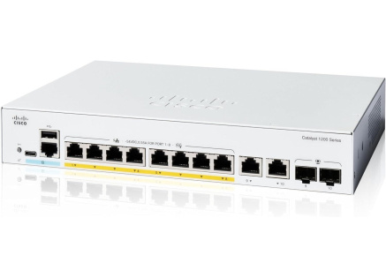 Cisco Catalyst switch C1200-8FP-2G (8xGbE,2xGbE/SFP combo,8xPoE+,120W,fanless)