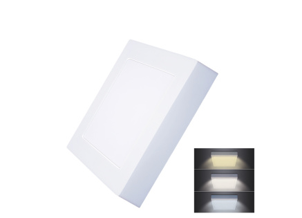 Solight LED mini panel CCT, přisazený, 12W, 900lm, 3000K, 4000K, 6000K, čtvercový