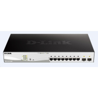 D-Link DGS-1210-10MP 10-port Gigabit Smart+ PoE Switch, 8x GbE PoE+, 2x SFP, PoE 130W, fanless