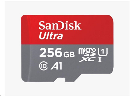 SanDisk MicroSDXC karta 256GB Ultra (150 MB/s, A1 Class 10 UHS-I) + adaptér
