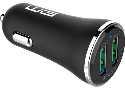 WG - Nabíječka do auta 2x USB-A 36W, QC 3.0 + QC 3.0, černá WG - Nabíječka do auta 2x USB-A 36W, QC 3.0 + QC 3.0, černá