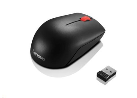 LENOVO myš bezdrátová Essential Compact Wireless Mouse - 1000 DPI, Optical, USB, 3 tlačítka, černá LENOVO myš bezdrátová Essential Compact Wireless Mouse - 1000 DPI, Optical, USB, 3 tlačítka, černá
