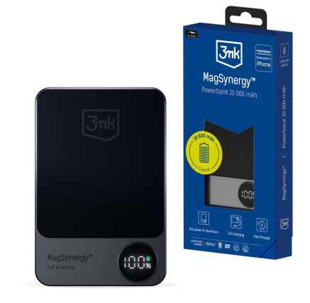 3mk powerbanka - MagSynergy 10000 mAh, 18W, bezdrátové nabíjení 3mk powerbanka - MagSynergy 10000 mAh, 18W, bezdrátové nabíjení