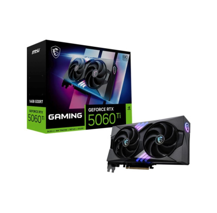 MSI VGA NVIDIA GeForce RTX 5060 Ti 16G GAMING OC, RTX 5060 Ti, 16GB GDDR7, 3xDP, 1xHDMI