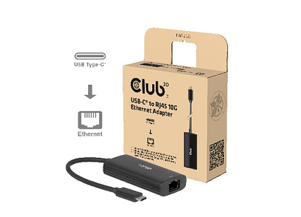 Club3D Adaptér USB-C na RJ45, 10Gb, M/F, 12cm