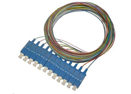 Pigtail SM 9/125, OS2, konektor SC, LS0H, 1m - sada 12 ks