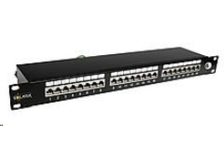 Solarix Patch panel 24 x RJ45 CAT6 STP černý 1U SX24-6-STP-BK Solarix Patch panel 24 x RJ45 CAT6 STP černý 1U SX24-6-STP-BK