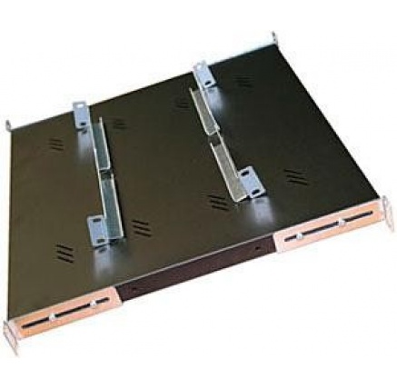 TRITON Police s perforací 19", 1U/650mm, nosnost 80kg, černá