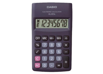 CASIO kalkulačka HL 815L BK, černá, kapesní, osmimístná CASIO kalkulačka HL 815L BK, černá, kapesní, osmimístná