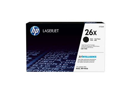 HP  26X Black LJ Toner Cart, CF226X (9,000 pages)
