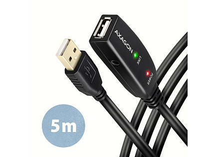 AXAGON ADR-205, USB 2.0 A-M -> A-F aktivní prodlužovací / repeater kabel, 5m