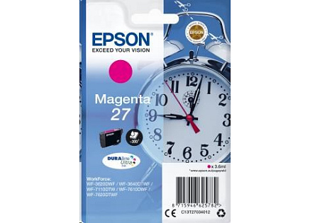 EPSON ink bar Singlepack "Budík" Magenta 27 DURABrite Ultra Ink