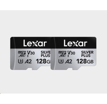 Lexar microSDXC Silver Plus 1066x UHS-I/U3/A2/4K R205/W150 (V30) 128GB - 2pack