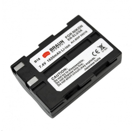 Braun akumulátor NIKON EN-EL3, EL3a, FUJI NP-150, 1620mAh Braun akumulátor NIKON EN-EL3, EL3a, FUJI NP-150, 1620mAh