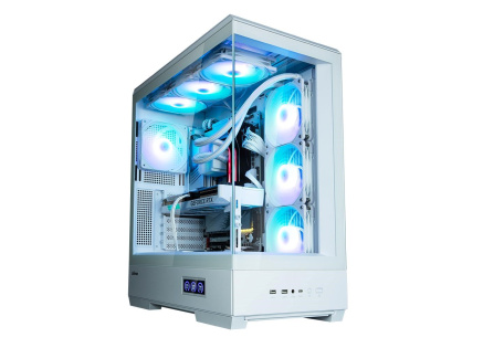 ZALMAN case P50 DS, Mid Tower, ATX, 2xUSB 3.0, 1xUSB-C, 4x 120mm ARGB Fan, Boční display, bílá