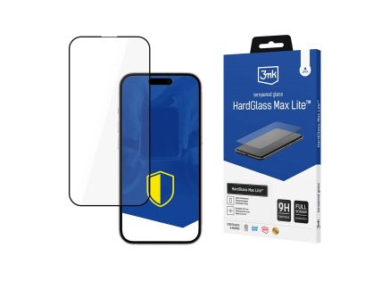 3mk tvrzené sklo HardGlass Max Lite Black pro Apple iPhone 16E/ iPhone 17E