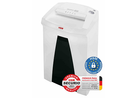HSM skartovač Securio B22 (řez: Kombinovaný 1,9x15mm | vstup: 240mm | DIN: P-5 (4) | papír, sponky, plast. karty ) HSM skartovač Securio B22 (řez: Kombinovaný 1,9x15mm | vstup: 240mm | DIN: P-5 (4) | papír, sponky, plast. karty )