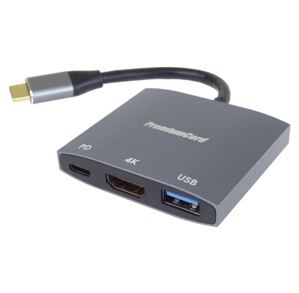 PremiumCord adaptér USB-C na HDMI, USB3.0, PD, rozlišení 4K a FULL HD 1080p PremiumCord adaptér USB-C na HDMI, USB3.0, PD, rozlišení 4K a FULL HD 1080p