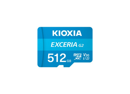 KIOXIA microSDXC Karta EXCERIA G2 512GB, UHS-I U3 V30, s Adaptérem KIOXIA microSDXC Karta EXCERIA G2 512GB, UHS-I U3 V30, s Adaptérem