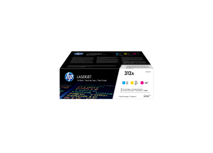 HP 312A 3-pack CYM LJ Toner Cart, CF440AM (2,700 / 2,700 / 2,700 pages)
