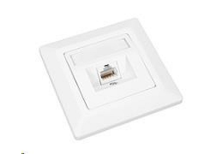 Solarix Zásuvka CAT5E UTP 1 x RJ45 pod omítku bílá SX9-1-5E-UTP-WH