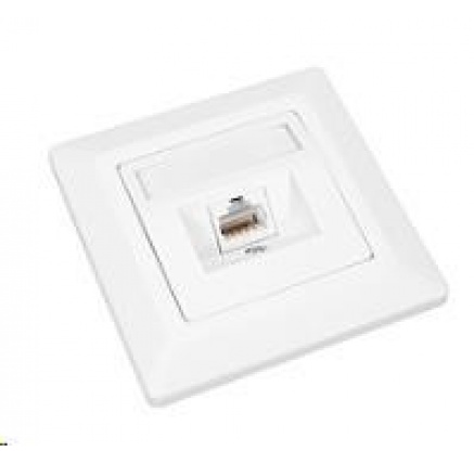 Solarix Zásuvka CAT5E UTP 1 x RJ45 pod omítku bílá SX9-1-5E-UTP-WH Solarix Zásuvka CAT5E UTP 1 x RJ45 pod omítku bílá SX9-1-5E-UTP-WH
