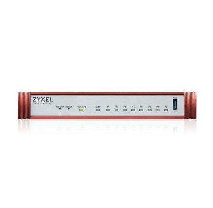 Zyxel USG FLEX100 H Series, 7 Gigabit user-definable ports, 1*1G PoE+, 1*USB (device only)