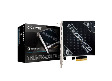 GIGABYTE rozšiřující karta Thunderbolts 5, PCIe 4.0x4, 3xMini-DP GIGABYTE rozšiřující karta Thunderbolts 5, PCIe 4.0x4, 3xMini-DP