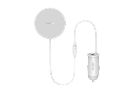 Baseus CW01 magnetický držák s bezdrátovým nabíjením (do ventilační mřížky) 15W+25W, bílá