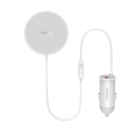 Baseus CW01 magnetický držák s bezdrátovým nabíjením (do ventilační mřížky) 15W+25W, bílá