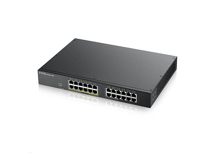 Zyxel GS1900-24EP 24-port Gigabit Smart Managed PoE Switch, 24x gigabit RJ45 (z toho 12x PoE), PoE budget 130W