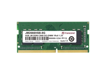 TRANSCEND SODIMM DDR4 8GB 2666MHz 1Rx8 1Gx8 CL19 1.2V