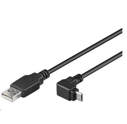 PremiumCord Kabel micro USB 2.0, A-B, konektor do úhlu 90° 1m (černý) PremiumCord Kabel micro USB 2.0, A-B, konektor do úhlu 90° 1m (černý)