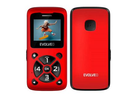 EVOLVEO Mobilní telefon pro seniory EasyPhone ID, červená