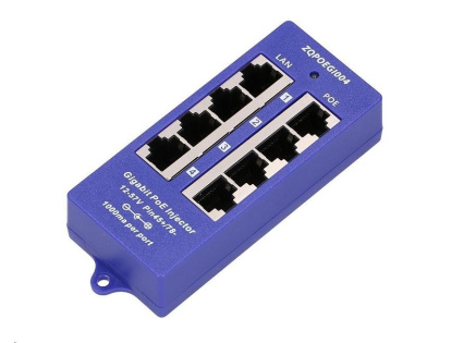 POE injektor pasivní - 4x 1 Gb/s, stíněný POE injektor pasivní - 4x 1 Gb/s, stíněný