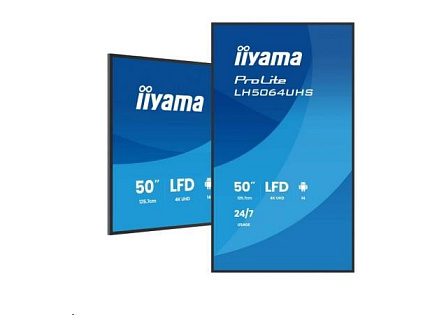 iiyama ProLite LH5064UHS-B1AG, 4K, USB, USB-C, RS232, Ethernet, Wi-Fi, Android, kit (RS232), black