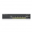 Zyxel GS2220-10HP 10-port L2 Managed Gigabit PoE Switch, 8x gigabit RJ45, 2x gigabit RJ45/SFP, PoE 180 W