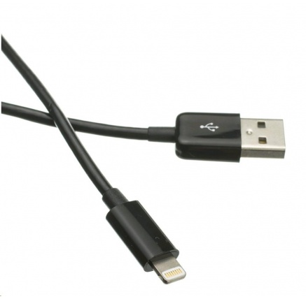 Kabel C-TECH USB 2.0 Lightning (IP5 a vyšší) nabíjecí a synchronizační kabel, 2m, černý